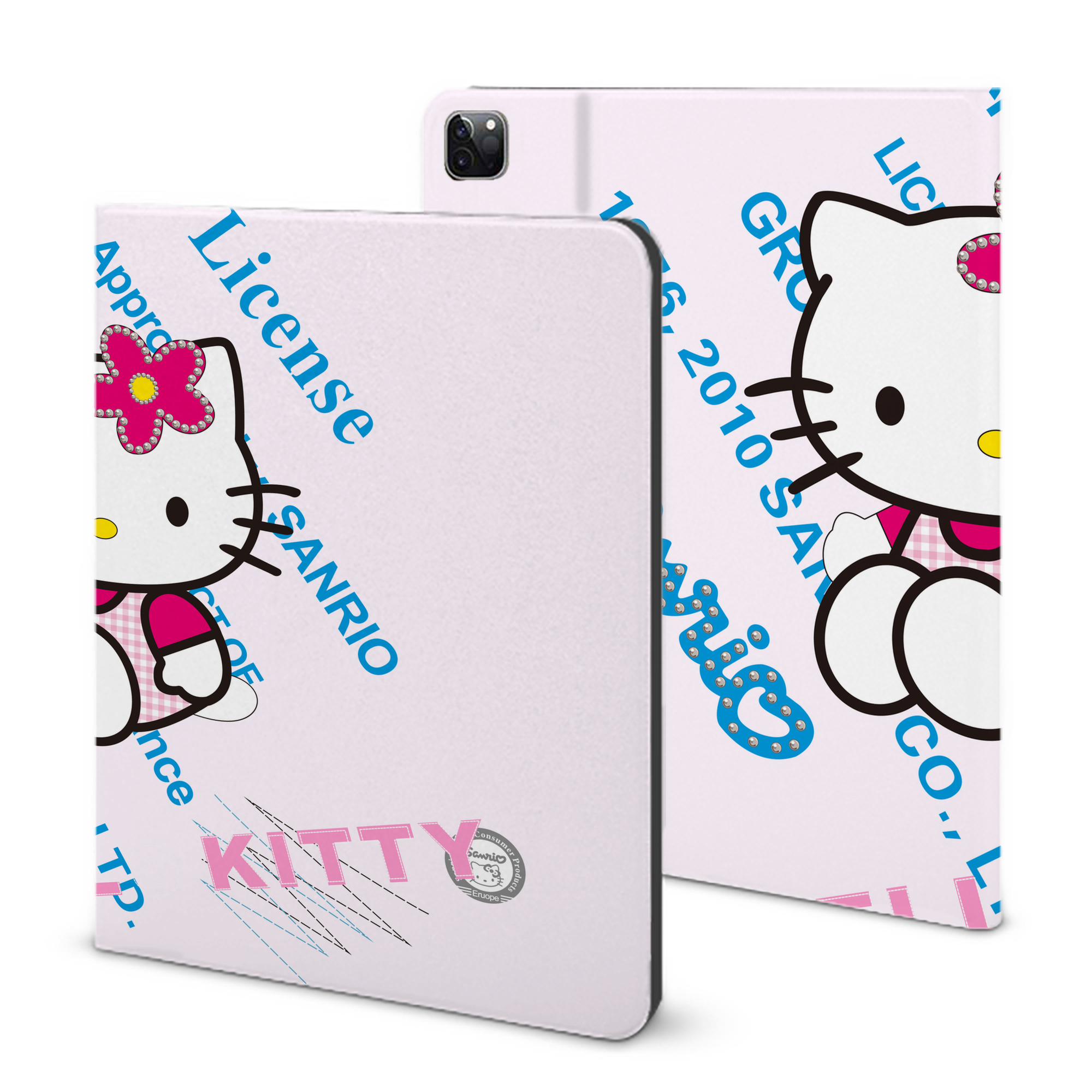 （画像用） Hello Kitty ハローキティ IPad ケース ブック型 PUレザー TPU 耐衝撃 軽量 薄型 ペン収納なし 全面保護 IPad 各モデル対応